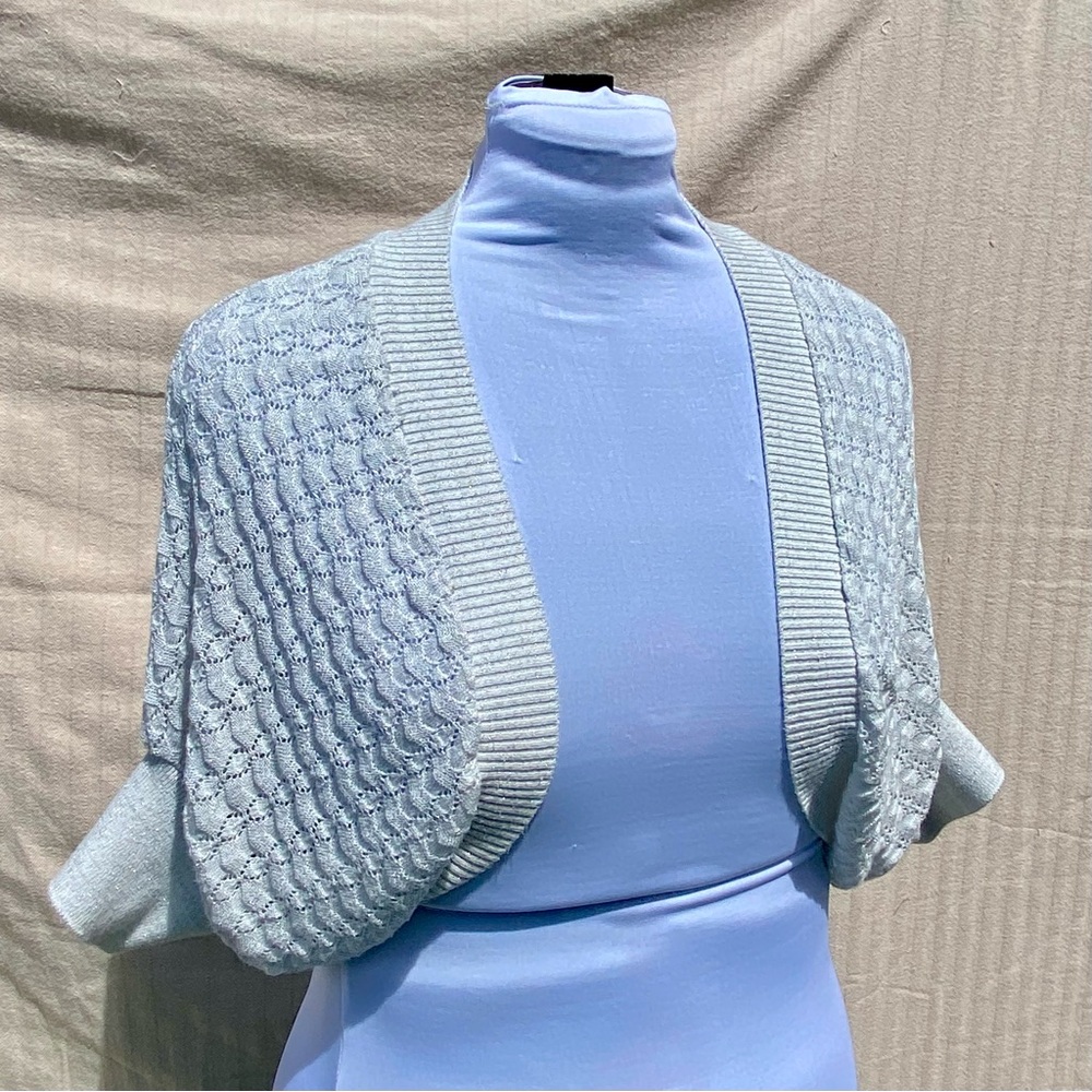 Retro Y2K Metallic Knit Bolero Cardigan
